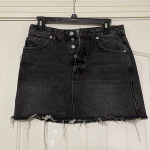 Free People We the Free Charcoal Denim Skirt Size 27